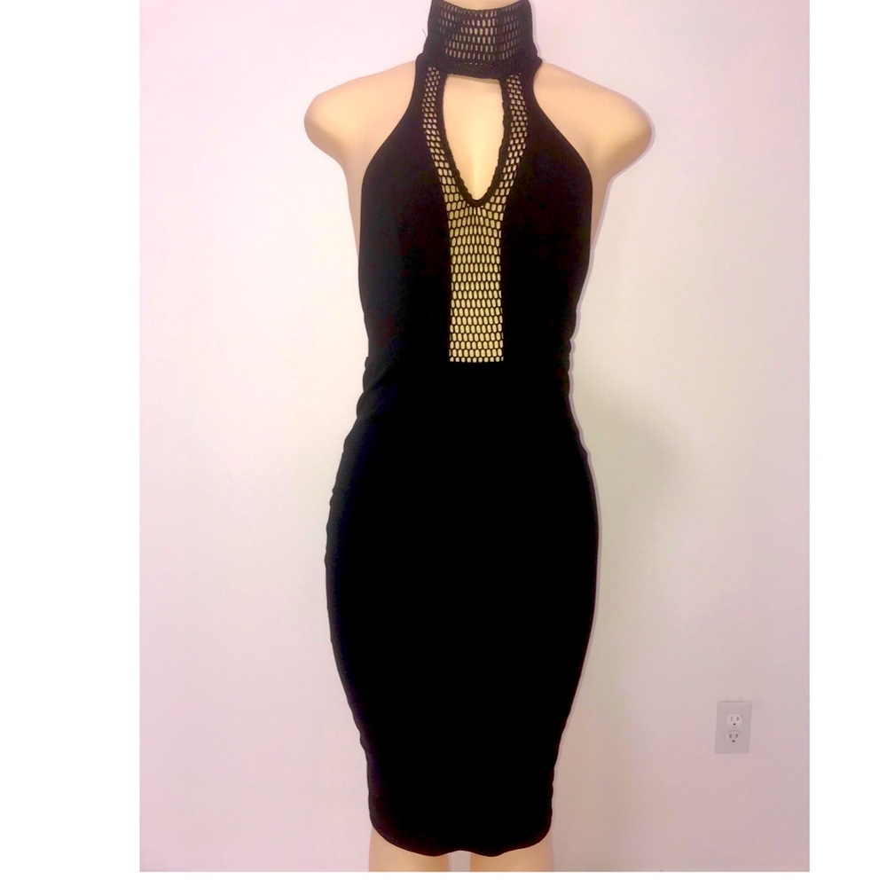 Sexy mesh halter neck LBD… classy yet sassy!